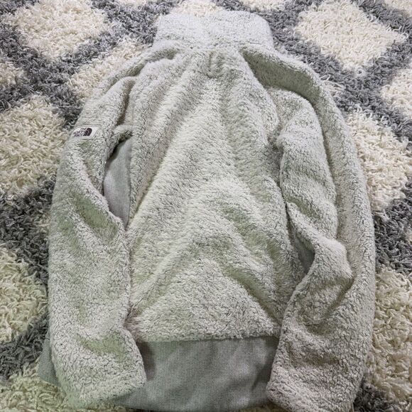 The North Face Jacket Womens small‎ Cream Furry Fleece Full Zip Up Size Small - Picture 6 of 7